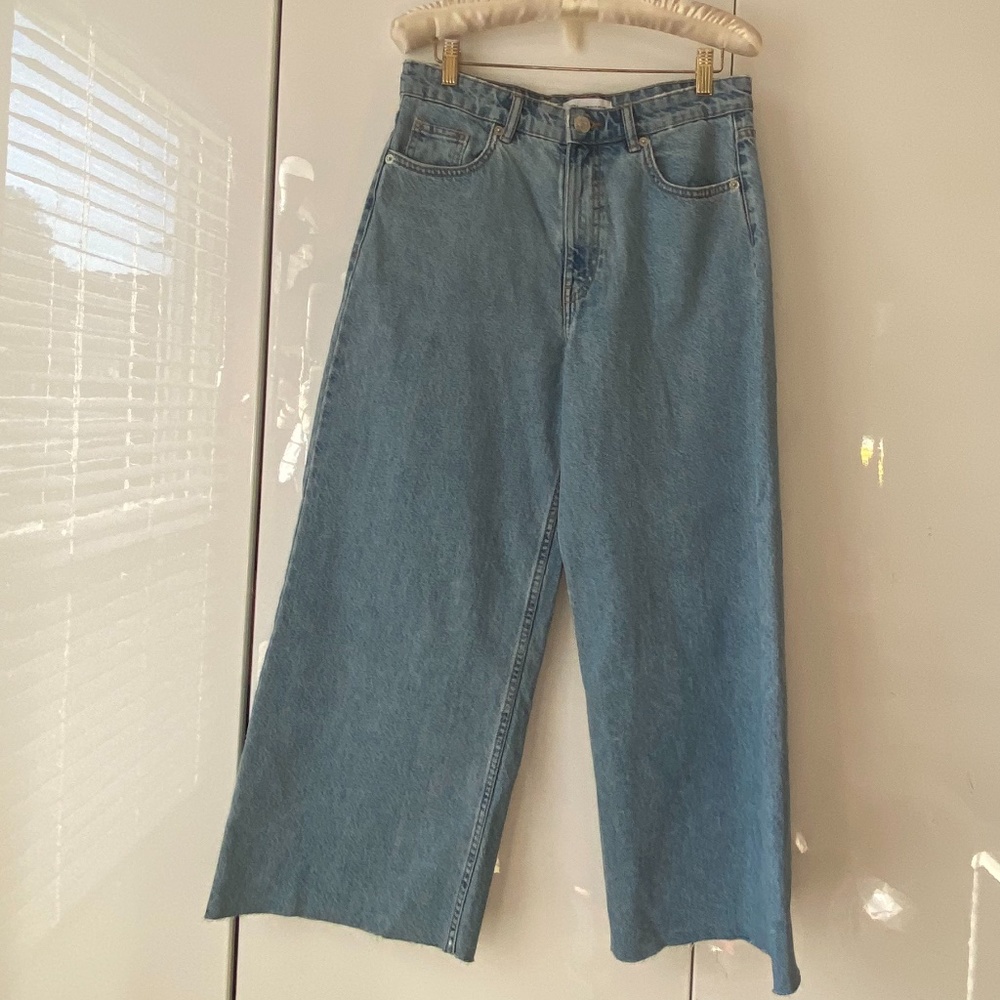 NWOT Zara Hi-Rise Culotte Jeans Blue 28 - Picture 3 of 6